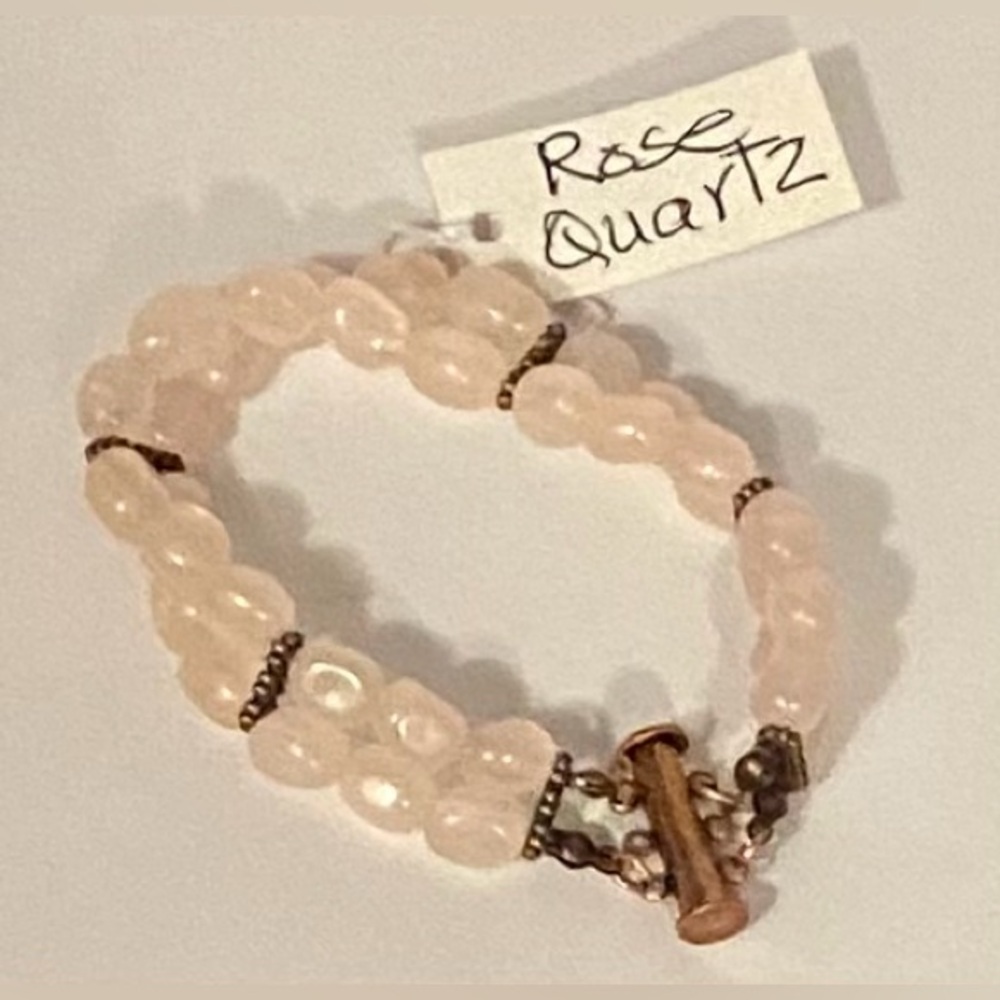 NEW Genuine Rose Quartz crystal bracelet